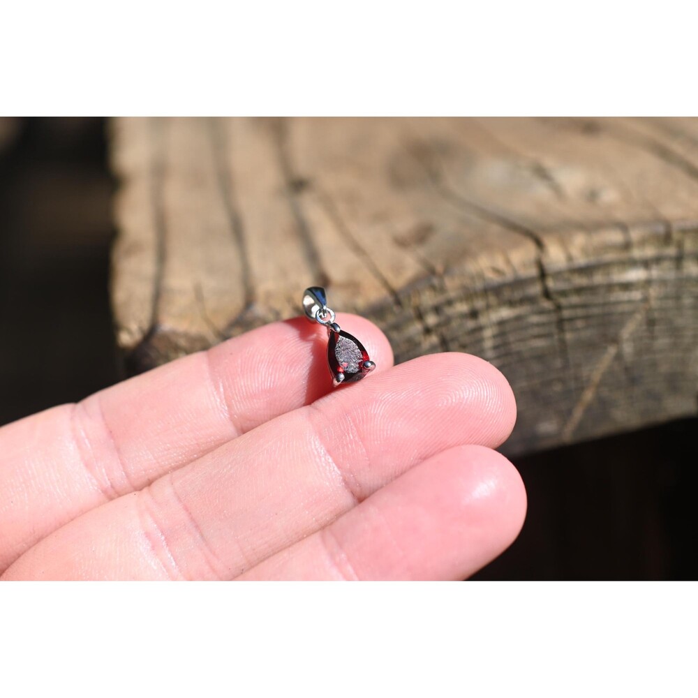 Sterling Silver Garnet Pendant January Birthstone Necklace Red Gemstone Jewelry